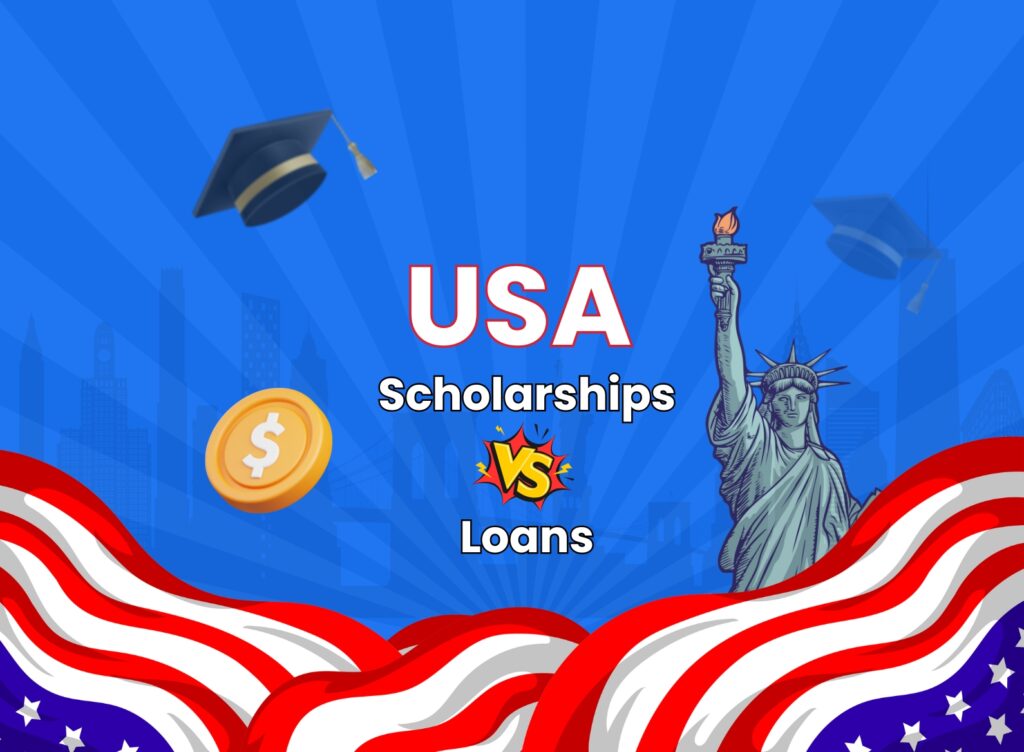 Scholarships vs loans for studying in usa featured imagee